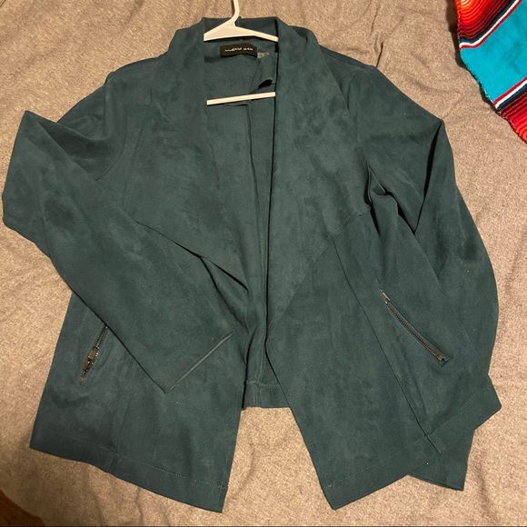 Green suede flowy jacket - Picture 1 of 3